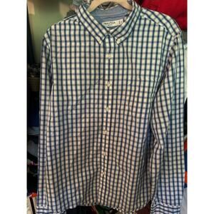 Nautica Blue turqoise plaid dress shirt size xl